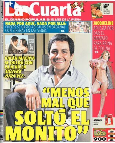 Pablo Macaya, La Cuarta Magazine 06 September 2012 Cover Photo - Chile Pablo Macaya, La Cuarta Magazine 06 September 2012 Cover Photo - Chile