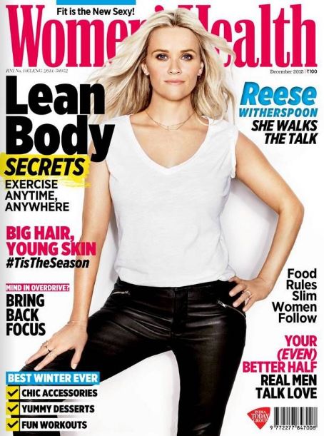 Reese Witherspoon, Women's Health Magazine December 2015 Cover Photo