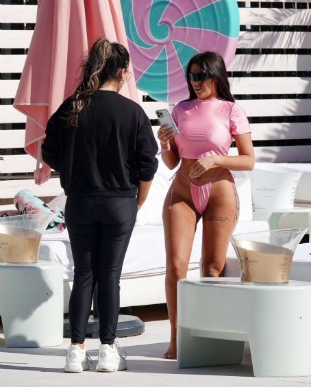 Chloe Ferry – In a pink bikini out on holiday in Ibiza