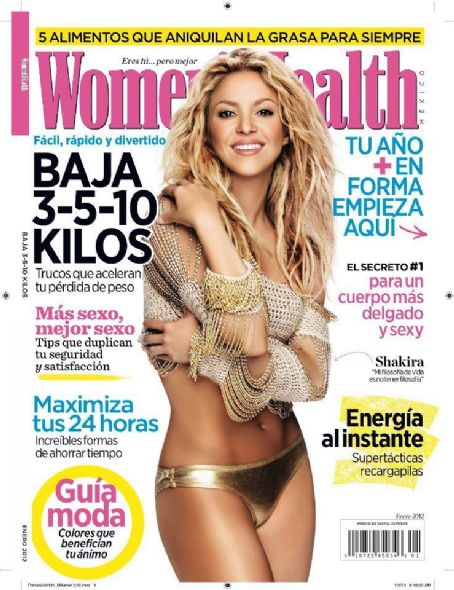 Shakira Womens Health Magazine January 2012 Cover Photo Mexico