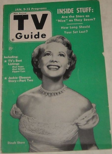 Dinah Shore, TV Guide Magazine 09 January 1953 Cover Photo - United States