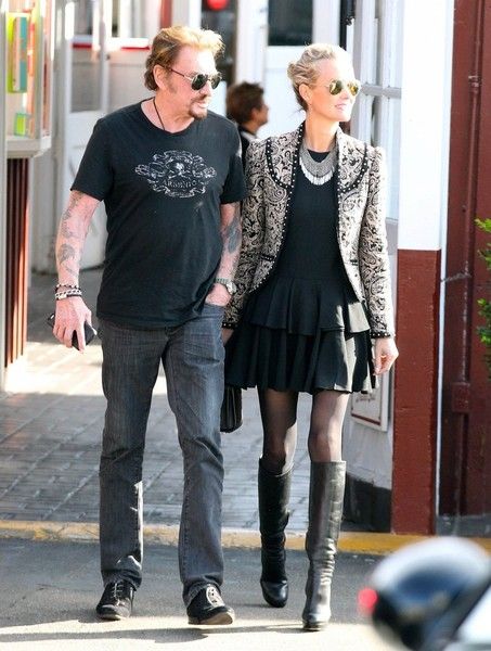 Johnny Hallyday is seen visiting the Brentwood Country Mart with his