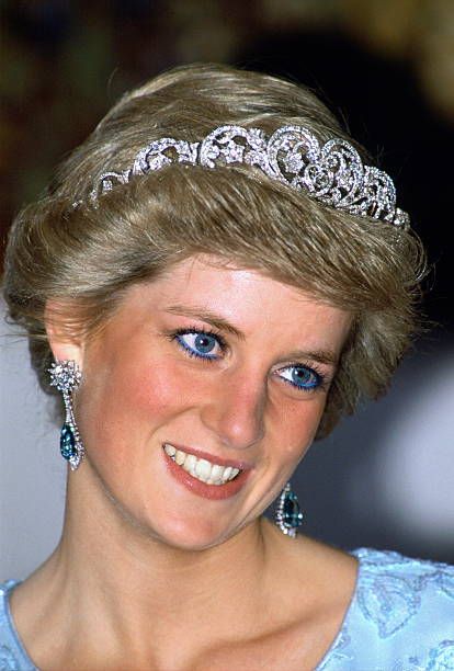 Princess Diana attends a banquet in Munich during her official tour of ...