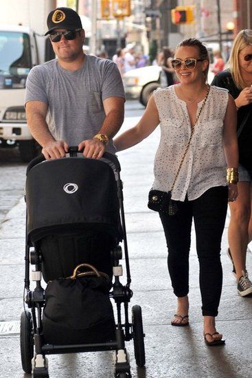 Hilary Duff and Mike Comrie Show Baby Luca the NYC Sights