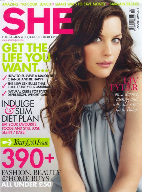 Liv Tyler, She Magazine August 2009 Cover Photo - United Kingdom