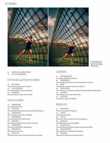 Garbine Muguruza – Vogue Espana Magazine (June 2020)