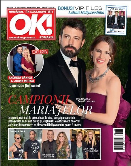 Ben Affleck, Jennifer Garner - OK! Magazine Cover [Romania] (27 October 2016)