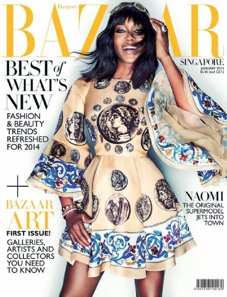 Naomi Campbell Covers Harper’s Bazaar Singapore in Dolce & Gabbana