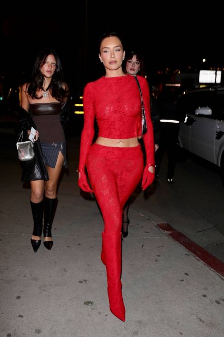 Anastasia Karanikolaou – In all red arrives at Zack Bia’s holiday party