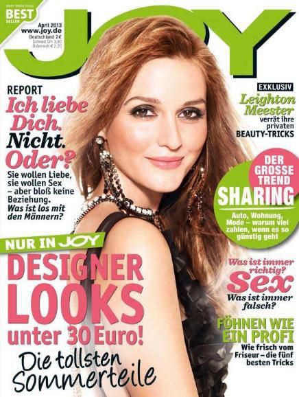 Leighton Meester, Joy Magazine April 2013 Cover Photo - Germany