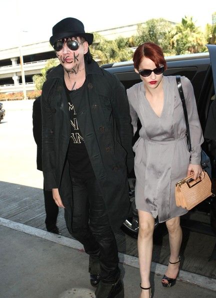 Shock Rocker Marilyn Manson At Lax With Girlfriend Lindsay Usich ...