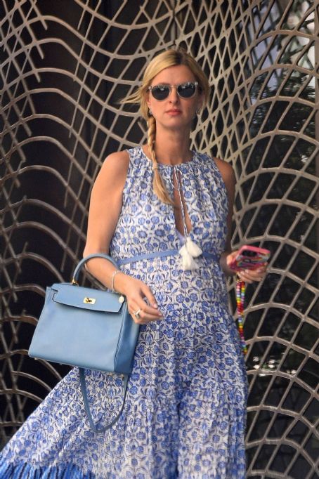 Nicky Hilton – Dons Blue Summer Dress While Out In Soho In New York 