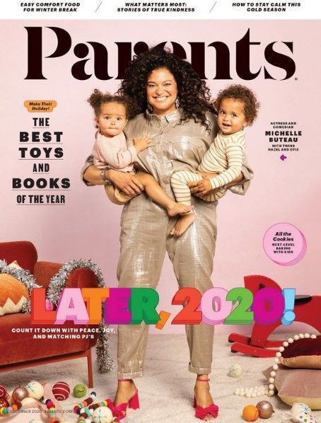 Michelle Buteau, Otis, Hazel, Parents Magazine December 2020 Cover ...