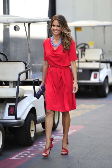 Brooke Burke in Red Dress at Universal Studios in LA