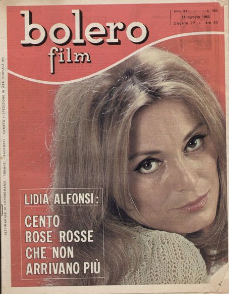 Lidia Alfonsi, Bolero Film Magazine 14 August 1966 Cover Photo - Italy