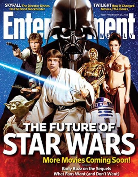 Harrison Ford, Carrie Fisher, Mark Hamill - Entertainment Weekly Magazine Cover [United States] (23 November 2012)