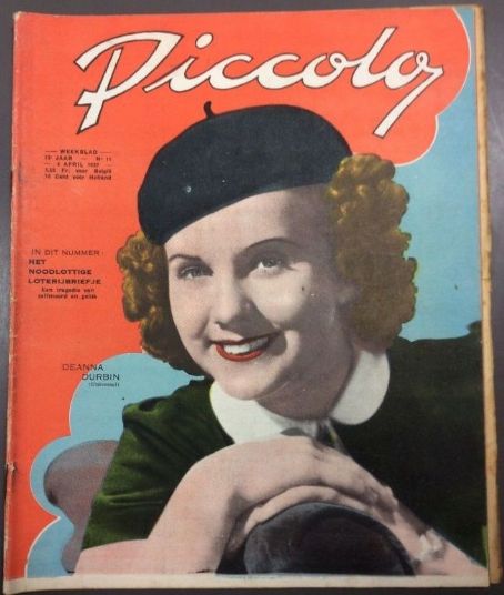 Deanna Durbin, Piccolo Magazine 04 April 1937 Cover Photo - Belgium