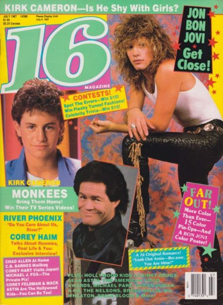 Jon Bon Jovi, Kirk Cameron, Micky Dolenz, 16 Magazine Magazine July ...