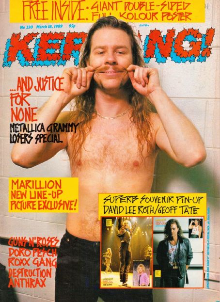 James Hetfield - Kerrang Magazine Cover [United Kingdom] (18 March 1989)
