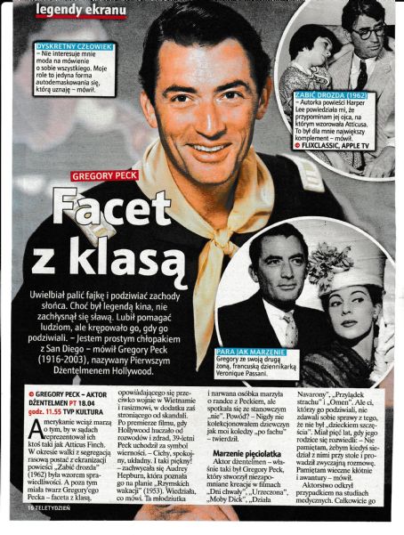 Gregory Peck - Tele Tydzień Magazine Pictorial [Poland] (18 April 2025)