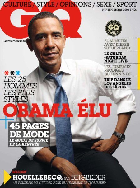 Barack Obama, Gq Magazine September 2008 Cover Photo - France