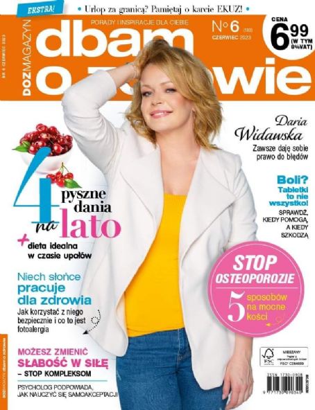 Daria Widawska Dbam O Zdrowie Magazine June 2023 Cover Photo Poland