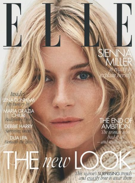 Sienna Miller, Elle Magazine November 2019 Cover Photo - United Kingdom