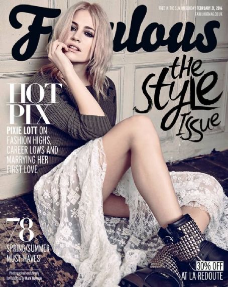 Pixie Lott, Fabulous Magazine 21 February 2016 Cover Photo - United Kingdom