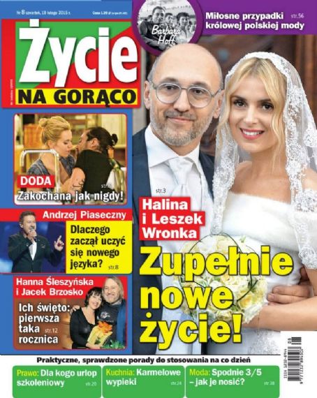 Halina Mlynkova Leszek Wronka Halina Mlynkova And Leszek Wronka Zycie Na Goraco Magazine 19 February 2015 Cover Photo Poland