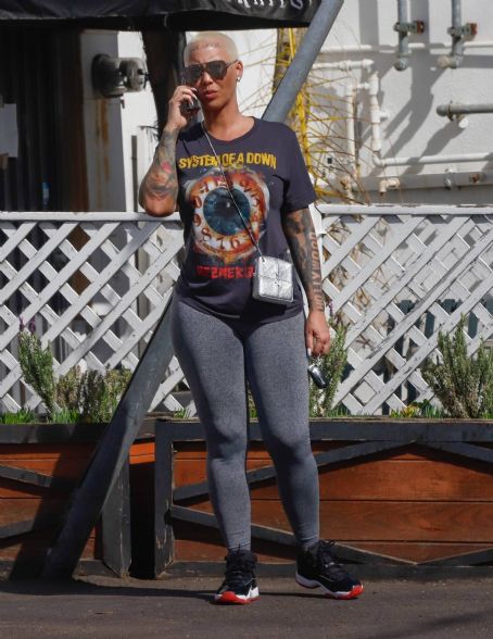 Amber Rose – With Alexander AE Edwards out for lunch in Los Angeles