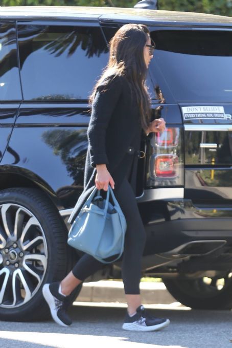 Jordana Brewster – In a black coat out in Santa Monica | Jordana