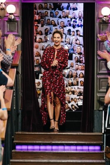 Lily James in Magda Butrym Dress:  The Late Late Show with James Corden