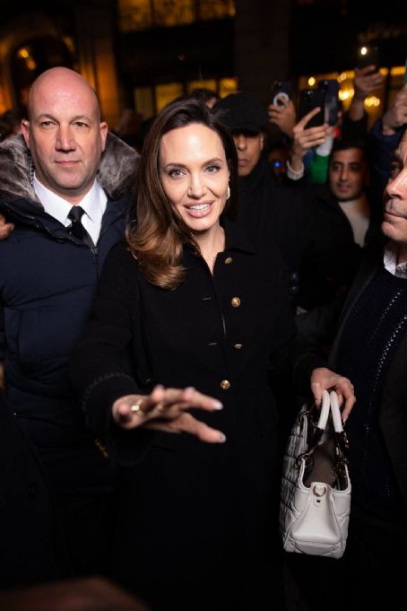 Angelina Jolie  Arrives at Guerlain Boutique at Champs Elysees in Paris