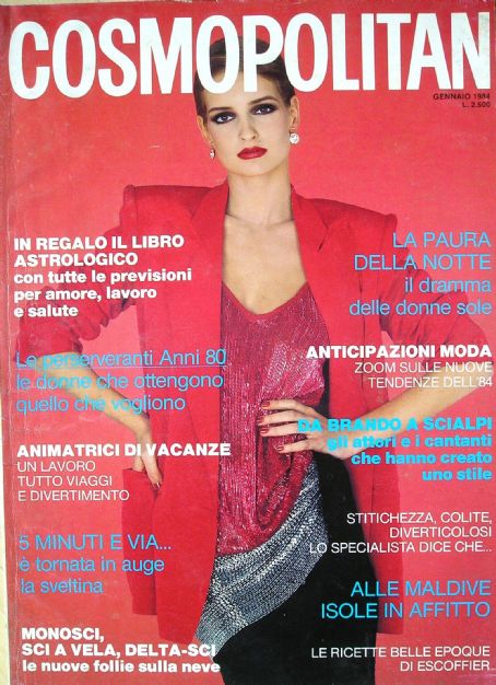 Frauke Quast, Cosmopolitan Magazine January 1984 Cover Photo - Italy