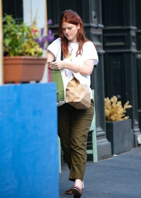 Rose Leslie – Out with her baby boy in New