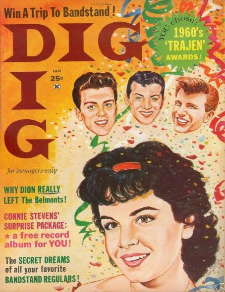 Annette Funicello, Fabián Forte, Paul Anka, Bobby Rydell - DIG Magazine Cover [United States] (January 1961)