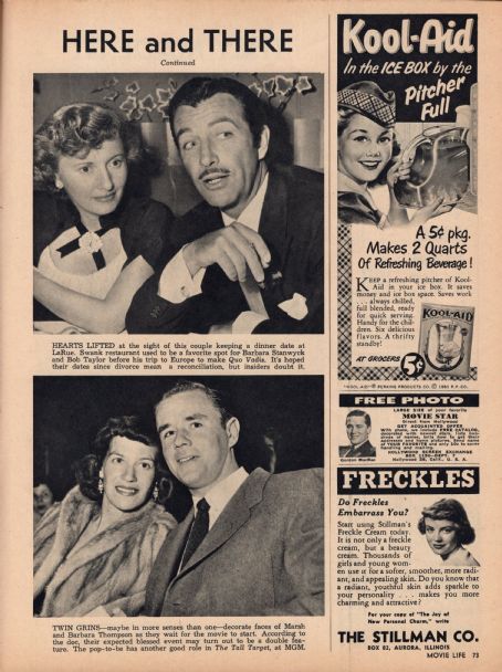 Barbara Stanwyck and Robert Taylor - Movie Life Magazine Pictorial [United States] (July 1951)