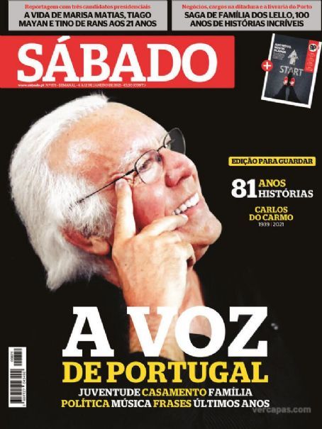 Carlos Do Carmo Noticias Sabado Magazine 06 January 2021 Cover Photo Portugal