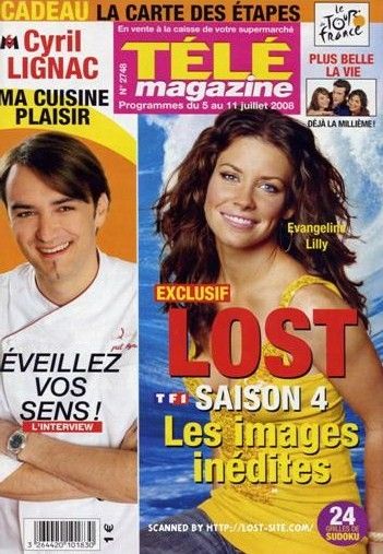 Evangeline Lilly, Tele Magazine Magazine 05 July 2008 Cover Photo - France