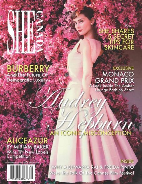 Audrey Hepburn, She Magazine Magazine August 2014 Cover Photo - Canada