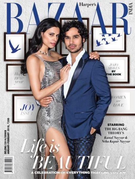 Kunal Nayyar, Neha Kapur - Harper's Bazaar Magazine Cover [India] (February 2018)