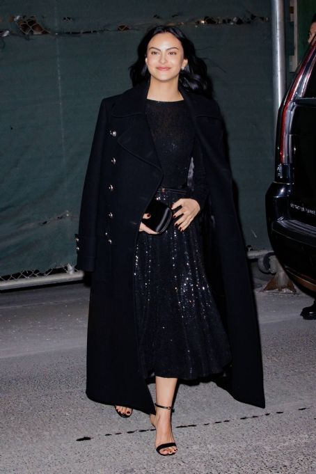 Camila Mendes – In all black arrives to the Michael Kors fashion show during NYFW