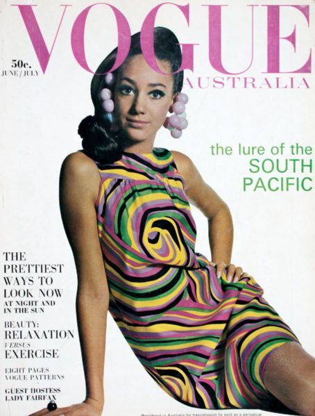 Marisa Berenson, Vogue Magazine June 1967 Cover Photo - Australia