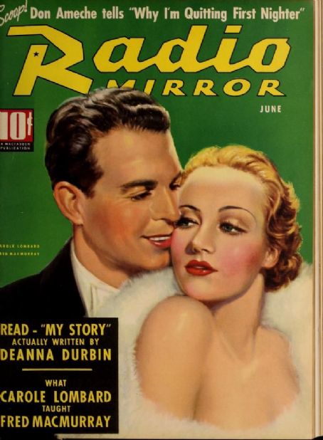 Carole Lombard, Fred MacMurray - Radio Mirror Magazine Cover [United States] (June 1937)