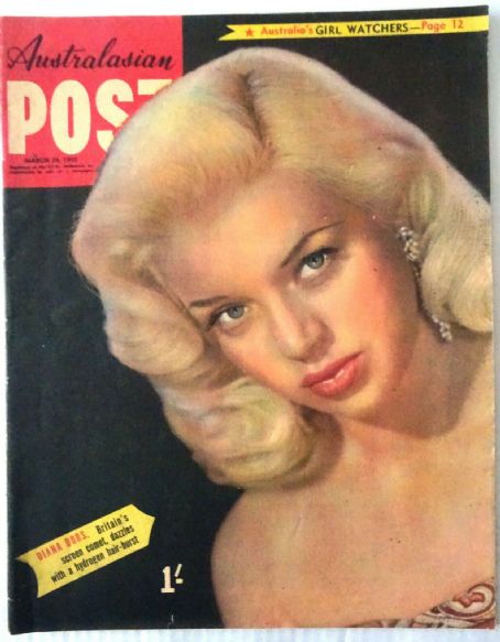 Diana Dors - Australasian Post Magazine Cover [Australia] (24 March 1955)