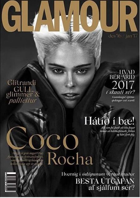 Coco Rocha, Glamour Magazine January 2017 Cover Photo - Iceland