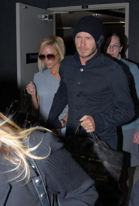 David and Victoria Beckham's luggage arrives at Marco Polo Airport