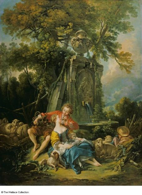 Pastoral with a Couple near a Fountain