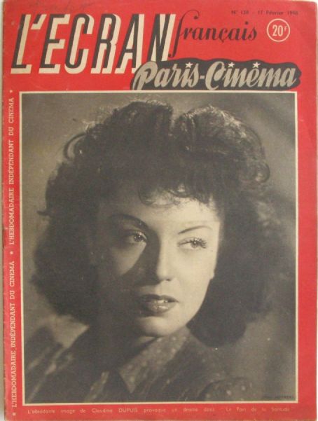 Claudine Dupuis, L'Ecran Francais Magazine 17 February 1948 Cover Photo ...