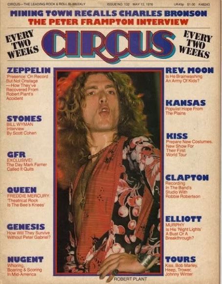 Robert Plant, Circus Magazine 13 May 1978 Cover Photo - United States